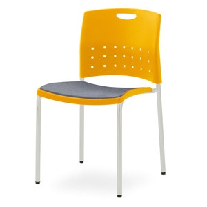 EZM-6885 플라스틱 철제 의자 패드형 구내식당 의자