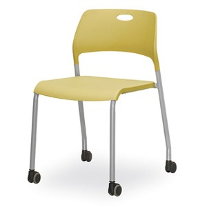 EZM-1824 플라스틱 철제 의자 올캐스터형 교회 구내식당 휴게소의자 상담실 회의실