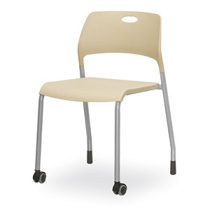 EZM-2996 플라스틱 철제 의자 앞캐스터형 교회 구내식당 휴게소의자 상담실 회의실