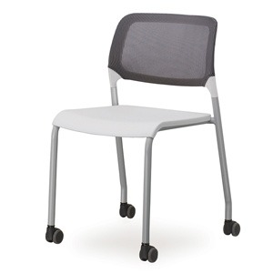 EZM-9044 플라스틱 철제 의자 올캐스터형