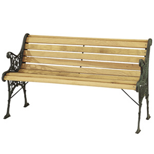 EZM-1832 야외용 벤치의자 정원 공원 야외가구 철제 주물의자 원목 연결 테이블 우드벤치