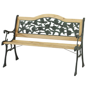 EZM-1836 야외용 벤치의자 정원 공원 야외가구 철제 주물의자 원목 연결 테이블 우드벤치