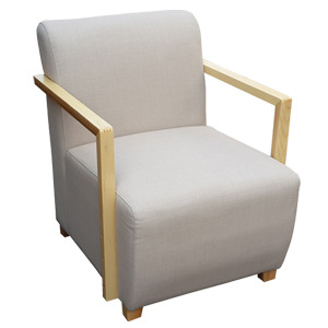 EZM-5453 목재 1인용 소파 카페 인테리어 호텔 병원 디자인 가구 목재쇼파 대기실 라운지 의자