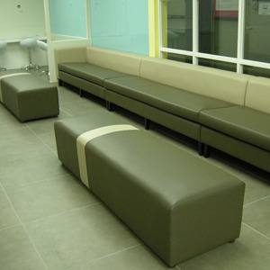 EZM-5651 병원 대기실 휴게실 소파 사각 원형 쿠션 스툴 의자 라운지 로비 쇼파 제작