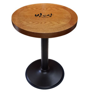 EZM-5728 무늬목 테이블 카페 인테리어 업소용 프렌차이즈 사원 구내식당 커피숍 휴게소 사각 원형 원목 집성목 우드슬랩 식탁 바 상판 주문제작