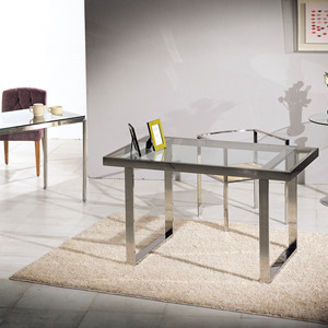 EZM-7152 철제 스텐 유리 테이블 골드 프레임 다리 디자인 식탁 사각 원형 라운드 주문제작